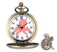 SOIMISS Retro Metal Octopus Pocket Watch Vintage Mechanical Hanging Watch Ornament for Men Birthday Party Favor