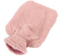 SOIMISS Reusable 1000Ml Hot Water Bottle with Pink Faux Rabbit Plush Cover, Compact Refillable Warm Water Bag Hand Warmer for Personal Comfort and Cold Therapy