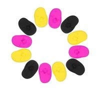 SOIMISS Reusable Silicone Hair Dye Ear Covers 6 Pairs Black Purple Yellow Protective Ear Muffs for Hair Washing and Coloring, Salon and Home Use