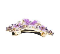 SOIMISS Rhinestone Butterfly Hair Barrette Sparkly Elegant Hair Clip for Women Secure Spring Mechanism for Ponytails Updos Versatile Accessory for Parties Weddings Dazzling Design