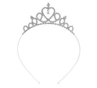 SOIMISS Rhinestone Tiara Headband Silver Alloy Bright and Beautiful Comfortable to Wear Stable Fit Birthday Headdress for Themed Events Party