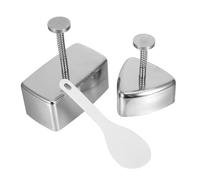 SOIMISS Rice Mold Set Practical Kitchen Gadgets Stainless Steel with Rice Scoop 2pcs Triangle and Rectangle Shapes for Sushi and Onigiri Making for Office and Picnics