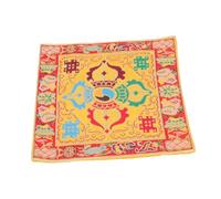 SOIMISS Ritual Mat for Sound Bowl Dual-layer Design Meditation Cushion Mandala Pattern Unique Religious Accessory Comfortable Prayer Mat for Buddha Practice