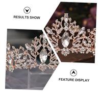 SOIMISS Rose Gold Bridal Wedding Tiara Headband Retro Crystal Crown Headdress for Women Elegant Wedding Hair Accessories Classic Bridal Look