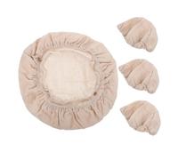 SOIMISS Round Bread Basket Cloth Liner Set 23x8cm Breathable Fabric Bread Proofing Basket Covers for Dough Rising 4pcs Country Style for Sourdough Baking and Picnic Use