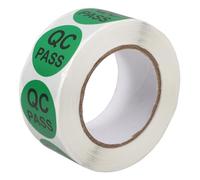 SOIMISS Round Qc Label Stickers Self Adhesive Quality Control Adhesive Labels for Warehouse Production Line Inventory Management Highly Visible Assurance Marking Stickers Per
