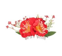 SOIMISS Rustic Floral Hair Comb Artificial Flowers Metal Teeth Grips for Vintage Updo Hairstyles for Women Hair Accessories at Weddings Parties