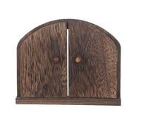 SOIMISS Rustic Wooden Fairy Door Switch Plate Cover for Wall Switch and Electrical Outlet, Childproof Socket Guard with Double Opening Door Shape, No Drilling Installation for ’ Bedrooms