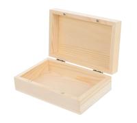 SOIMISS Rustic Wooden Storage Box with Magnetic Hinged Lid Unfinished Pine Jewelry Case for DIY Painting Engraving Decorative Keepsake and Trinket Organizer