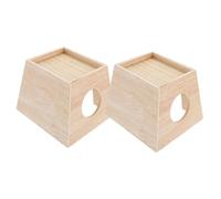 SOIMISS Rutin Chicken Breeding Box and Wooden Hedgehog Hideout 2pcs Set, Small Pet Warm Nest with Decorative Habitat Wooden House for Small Animals and Indoor Cage Use