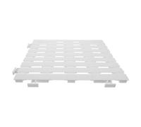 SOIMISS Sauna Floor Mat 30x30cm White Pvc Non-slip Shower and Bathroom Floor Tile with Drain Holes, Indoor Spa and Wet Area Deck Rug, Interlocking Anti-skid Bath Mat