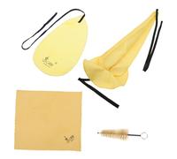 SOIMISS Saxophone Cleaning Kit 4pcs Set with Cotton Swab Cloth and Brush, Instrument Maintenance Tools for Sax Cleaning and Care, Suitable for Woodwind Instruments Random Color
