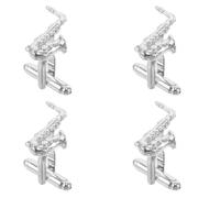 SOIMISS Saxophone Pin Brooch Featuring Fine Embossed Metal and Polished Detail 4pcs Copper Showcasing Musical Passion with Lasting for Music Lovers for Backpacks and Casual Occasions