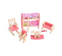 SOIMISS Scale Wooden Bunk Bed Dollhouse Furniture Miniature Sleeping Bed with Timeless European Design Craftsmanship for Dollhouse Decoration and Play