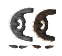 SOIMISS Self Adhesive Fake Beard and Eyebrows Festival Costume Set for Men Lightweight Skin Friendly Material Quick Application for Halloween Pirate and Gentlemen Cosplay Party