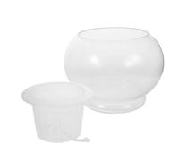SOIMISS Self-watering Hydroponic Flower Pot Transparent Glass Globe Vase for Indoor Plants and Aquatic Fish Tank with Clear Visibility and Easy Water Level Monitoring