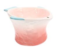SOIMISS Shallow Pink Fish Shaped Cat Bowl Raised Tilted Design Decorative Pet Feeder for Comfortable Feeding Easy to Clean Ceramic Treats Plate for Cats and Kittens