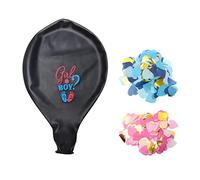 SOIMISS Shower Party Balloon Printed Latex Gender Reveal Balloons with Pink Blue Heart Confetti Thick Elastic Decorative Sphere for Birth Birthday Full Moon Celebrations