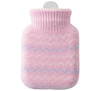 SOIMISS Silicone Hot Water Bottle Extended Insulation Time 300ml with Knitted Cover and Warm Hands One-piece Molding Design for Winter Hand Warmer Suitable for Warm Bed Sheets