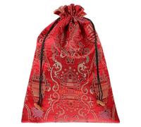 SOIMISS Silk Drawstring Jewelry Organizer Bag for Birthday Party Medium Chinese Style Pouch 14.57X10.63 Inch Brocade Storage Small Bag