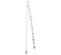 SOIMISS Silver Bridal Back Drop Necklace Featuring Faux Pearl and Gemstones with Diamond Tassel, Designed for Women and at Birthday and Daily Wear