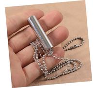 SOIMISS Silver Stainless Steel Cylinder Pendant Necklace Memorial Urn Keepsake with Chain Pill Case Holder for Men and Women Ashes Storage