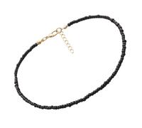 SOIMISS Simple Black Rice Bead Clavicle Chain Necklace for Women and Individual Character Beaded Single-layer Fashion Jewelry Lightweight for Parties and Daily Wear