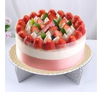 SOIMISS Single-tier Cake Display Stand with Dot Pattern, Golden Paper round Tray for Displaying Cakes and Muffins, for Party Tables and Bakeries