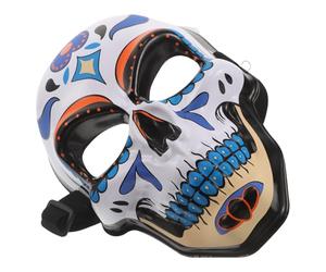 SOIMISS Skull Mask for Carnival and Masquerade - Full Face Blue Painted Plastic Skeleton Headwear for Men and Women - Day of The Dead Party Costume Accessory