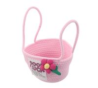 SOIMISS Small Cotton Rope Basket with Handles Portable Nursery Storage Organizer for Shower Box Durable Soft Woven Bin for Essentials Compact Design for Birthday Gifts