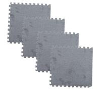 SOIMISS Small Pets Cage Liner 4Pcs Gray Long Plush 30X30Cm Breathable Warm Mat for Hamsters and Rabbits Suitable for Winter Bedding and Sleeping