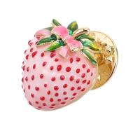SOIMISS Small Strawberry Brooch Pin for Women Cute Fruit Cartoon Lapel Badge Jewelry Accessory for Dress Suit Shirt Clothes Pink Whimsical Design