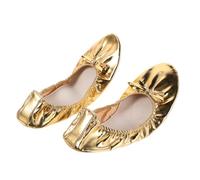 SOIMISS Soft Sole Ballet Shoes for Women Radiant Gold Split Sole Dance Slippers with High Elasticity Multipurpose Ballet and Belly Dance Footwear for Yoga and Performance