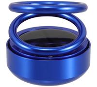 SOIMISS Solar Powered Rotary Car Diffuser with Double Ring Suspension, Blue Aromatherapy Air Freshener for Automotive Interior, Includes 1 Scented Refill Pad, Suitable for Car Mount