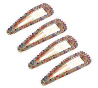 SOIMISS Sparkling Rhinestone Hair Clips 4pcs Metal Duckbill Barrettes with Diverse Colour Options for Women’s Special Occasions