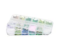 SOIMISS St Patrick’s Day Clover Nail Art Glitter Sequins Set 2 Boxes Mixed Clover Shaped Nail Eye Makeup Sequins for DIY Manicure