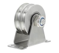 SOIMISS Stainless Steel Dual U-groove Fixed Pulley with Bearing for Wire Rope Lifting Heavy Load Capacity Roller Wheel Smooth Track Movement Versatile Rope Pulley for Lifting and Moving