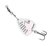 SOIMISS Stainless Steel Fish Hook Guitar Pick Lure Triple Hooks Fishing Tackle with I Love You More Than You Love Fishing Design for Outdoor Enthusiasts