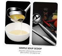 SOIMISS Stainless Steel Oil Separation Spoon with Long Handle Scalding Soup Ladle for Kitchen Cooking and Dining Fat Separator for Healthy Soup and Sauce Filtering