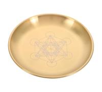 SOIMISS Stainless Steel Pentagram Candle Holder Ritual Tray for Tarot and Astrology Practices Altar Plate for Meditation Prayer Dish Jewelry and Tealight Candle Use