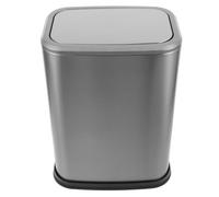 SOIMISS Stainless Steel Swing Lid Trash Can, 8l Rectangular Waste Bin | Space-saving Design, One-handed Silent Opening, Easy-care Matte Surface, for Desks, Vanities, Office, Living Room