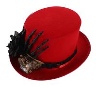 SOIMISS Steampunk Top Hat with Goggles Unisex Skull Hand Rose Design Costume Hat for Halloween Parties Cosplay Outdoor Events Breathable Distinctive Style