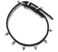 SOIMISS Sturdy Pu Leather Rivet Studded Dog Collar Small Size 1.5cm Black Adjustable Pet Neckband for Small Dogs Puppy and Cat Use