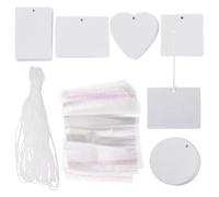 SOIMISS Sublimation Blanks for Car Air Freshener Replacement, Natural Heat Transfer Sheets with Elastic Cord for DIY Aromatherapy in Home and Auto Interiors