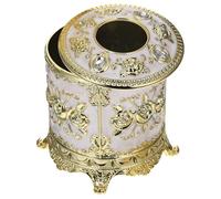 SOIMISS Tabletop Tissue Dispenser Tissue Box Holder, round Plastic Vintage White, Easy-clean Organiser for Bathroom, Home Living Room