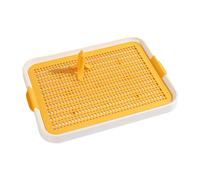 SOIMISS Thickened Dog Toilet Litter Pee Tray Banana-shaped Post and Removable Base, Yellow Plastic Puppy Potty Training Tray for Household Indoor Use
