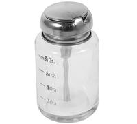 SOIMISS Thickened Push down Glass Pump Bottle Empty Nail Polish Dispenser for Manicure Liquid Remover Suitable for Travel and Salon Use