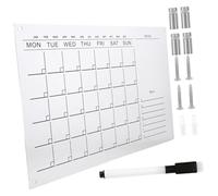 SOIMISS Transparent Acrylic Dry Erase Board Hanging Wall Calendar Weekly Planner with Pins and Whiteboard Marker Erasable Horizontal Message Writing Board for Office Home Random Color