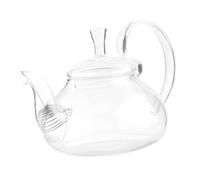 SOIMISS Transparent Glass Teapot Raised Handle Tea Ware for Scented and Loose Leaf Tea Brewing Clear Embellished Design for Home and Use