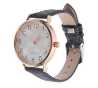 SOIMISS Ultra Thin Alloy Quartz Women S Wrist Strap Watch with Easy Reader Arabic Dial Fashionable Black Band Comfortable Daily Wear Timepiece for Ladies